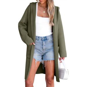 imageANRABESS Womens Cardigan Sweater Oversized Coatigan Knitted Hooded Coat 2025 Fall Outfits OutwearLight Green