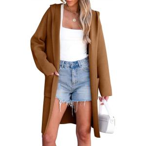 imageANRABESS Womens Cardigan Sweater Oversized Coatigan Knitted Hooded Coat 2025 Fall Outfits OutwearRed Brown