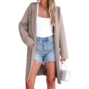 imageANRABESS Womens Cardigan Sweater Oversized Coatigan Knitted Hooded Coat 2025 Fall Outfits OutwearRed Khaki