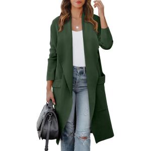 imageANRABESS Womens Long Cardigan Sweater 2025 Fall Fashion Casual Oversized Knit Open Front Coatigan Jacket Coat OutfitsDeep Green