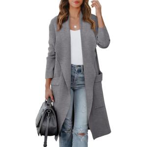 imageANRABESS Womens Long Cardigan Sweater 2025 Fall Fashion Casual Oversized Knit Open Front Coatigan Jacket Coat OutfitsGray