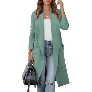 imageANRABESS Womens Long Cardigan Sweater 2025 Fall Fashion Casual Oversized Knit Open Front Coatigan Jacket Coat OutfitsGray Green