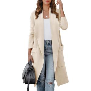 imageANRABESS Womens Long Cardigan Sweater 2025 Fall Fashion Casual Oversized Knit Open Front Coatigan Jacket Coat OutfitsParchment