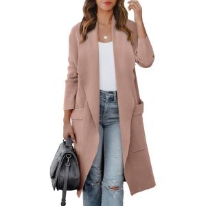 imageANRABESS Womens Long Cardigan Sweater 2025 Fall Fashion Casual Oversized Knit Open Front Coatigan Jacket Coat OutfitsPeach Khaki