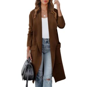 imageANRABESS Womens Long Cardigan Sweater 2025 Fall Fashion Casual Oversized Knit Open Front Coatigan Jacket Coat OutfitsRed Brown Auburn