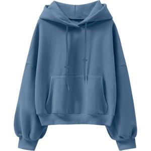 imageANRABESS Womens Oversized Hoodies Lantern sleeve Fleece Sweatshirts 2025 Fall Winter Loose Pullover Preppy ClothesDeep Blue