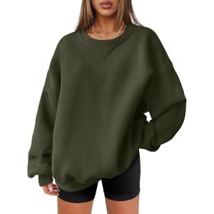 imageANRABESS Womens Oversized Sweatshirts Hoodies Crewneck Fleece Pullover Sweaters 2025 Fall Outfits Teen Girls Winter ClothesArmygreen