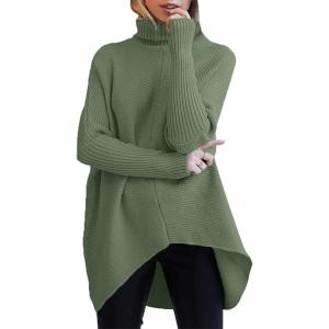 imageANRABESS Womens Oversized Turtleneck Batwing Long Sleeve Casual Cozy Baggy Knit Pullover Tunic Sweater 2025 Fall OutfitsCeladon