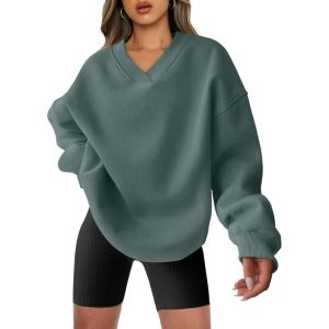 imageANRABESS Womens Oversized V Neck Sweatshirt Fleece Long Sleeve Hoodies Pullover Comfy Top Outfits 2025 Teen Preppy ClothesLake Green