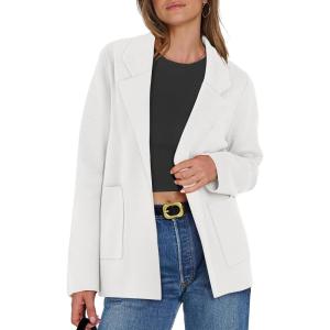 imageANRABESS Womens Sweater Blazer 2025 Fall Cardigan Chunky Knit Jacket CoatsWhite