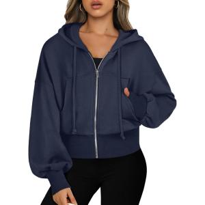 imageANRABESS Womens Zip Up Hoodies Cropped Sweatshirts Casual Comfy Cute Zip Jackets Fashion Trendy Fall Outfits 2025 Y2K ClothesNavy Blue