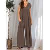 imageANRABESS Jumpsuits for Women 2025 Summer Casual Loose Cap Sleeve Crewneck Wide Leg Rompers Jumper One Piece Beach OutfitsBrown