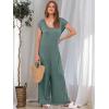 imageANRABESS Jumpsuits for Women 2025 Summer Casual Loose Cap Sleeve Crewneck Wide Leg Rompers Jumper One Piece Beach OutfitsGreen