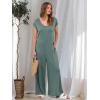 imageANRABESS Jumpsuits for Women 2025 Summer Casual Loose Cap Sleeve Crewneck Wide Leg Rompers Jumper One Piece Beach OutfitsGreen