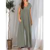 imageANRABESS Jumpsuits for Women 2025 Summer Casual Loose Cap Sleeve Crewneck Wide Leg Rompers Jumper One Piece Beach OutfitsOlive