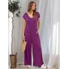 imageANRABESS Jumpsuits for Women 2025 Summer Casual Loose Cap Sleeve Crewneck Wide Leg Rompers Jumper One Piece Beach OutfitsPurple Red