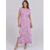 imageANRABESS Summer Dress for Women 2025 Maxi Sundresses Casual Cap Sleeve Crew Neck Loose Split Beach Travel Vacation OutfitsFloral Purple Pink