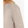 imageANRABESS Sweaters for Women Lace Long Sleeve Tops 2025 Fall Dressy Casual Business Knitted Pullover Shirts Puff Cuffs OutfitsAlmond