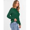 imageANRABESS Sweaters for Women Lace Long Sleeve Tops 2025 Fall Dressy Casual Business Knitted Pullover Shirts Puff Cuffs OutfitsForest Green