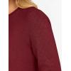 imageANRABESS Sweaters for Women Lace Long Sleeve Tops 2025 Fall Dressy Casual Business Knitted Pullover Shirts Puff Cuffs OutfitsRed