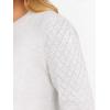 imageANRABESS Sweaters for Women Lace Long Sleeve Tops 2025 Fall Dressy Casual Business Knitted Pullover Shirts Puff Cuffs OutfitsWhite