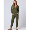 imageANRABESS Women 2 Piece Lounge Sets 2025 Fall Outfits Casual Waffle Knit Cardigan Sweater Pant Set Travel Airport ClothesArmy Green