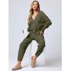 imageANRABESS Women 2 Piece Lounge Sets 2025 Fall Outfits Casual Waffle Knit Cardigan Sweater Pant Set Travel Airport ClothesArmy Green