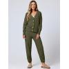 imageANRABESS Women 2 Piece Lounge Sets 2025 Fall Outfits Casual Waffle Knit Cardigan Sweater Pant Set Travel Airport ClothesArmy Green