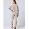 imageANRABESS Women 2 Piece Lounge Sets 2025 Fall Outfits Casual Waffle Knit Cardigan Sweater Pant Set Travel Airport ClothesBeige
