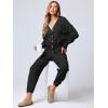 imageANRABESS Women 2 Piece Lounge Sets 2025 Fall Outfits Casual Waffle Knit Cardigan Sweater Pant Set Travel Airport ClothesBlack