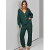 imageANRABESS Women 2 Piece Lounge Sets 2025 Fall Outfits Casual Waffle Knit Cardigan Sweater Pant Set Travel Airport ClothesDeep Green