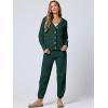 imageANRABESS Women 2 Piece Lounge Sets 2025 Fall Outfits Casual Waffle Knit Cardigan Sweater Pant Set Travel Airport ClothesDeep Green
