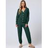 imageANRABESS Women 2 Piece Lounge Sets 2025 Fall Outfits Casual Waffle Knit Cardigan Sweater Pant Set Travel Airport ClothesDeep Green