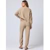 imageANRABESS Women 2 Piece Lounge Sets 2025 Fall Outfits Casual Waffle Knit Cardigan Sweater Pant Set Travel Airport ClothesKhaki