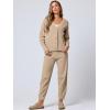 imageANRABESS Women 2 Piece Lounge Sets 2025 Fall Outfits Casual Waffle Knit Cardigan Sweater Pant Set Travel Airport ClothesKhaki