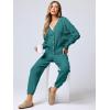 imageANRABESS Women 2 Piece Lounge Sets 2025 Fall Outfits Casual Waffle Knit Cardigan Sweater Pant Set Travel Airport ClothesLake Green