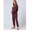 imageANRABESS Women 2 Piece Lounge Sets 2025 Fall Outfits Casual Waffle Knit Cardigan Sweater Pant Set Travel Airport ClothesMaroon