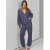 imageANRABESS Women 2 Piece Lounge Sets 2025 Fall Outfits Casual Waffle Knit Cardigan Sweater Pant Set Travel Airport ClothesNavy Blue