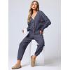 imageANRABESS Women 2 Piece Lounge Sets 2025 Fall Outfits Casual Waffle Knit Cardigan Sweater Pant Set Travel Airport ClothesNavy Blue