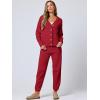 imageANRABESS Women 2 Piece Lounge Sets 2025 Fall Outfits Casual Waffle Knit Cardigan Sweater Pant Set Travel Airport ClothesRed