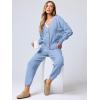 imageANRABESS Women 2 Piece Lounge Sets 2025 Fall Outfits Casual Waffle Knit Cardigan Sweater Pant Set Travel Airport ClothesSky