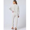 imageANRABESS Women 2 Piece Lounge Sets 2025 Fall Outfits Casual Waffle Knit Cardigan Sweater Pant Set Travel Airport ClothesWhite