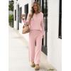 imageANRABESS Women 2 Piece Outfits Oversized Loose Waffle Knit Sweater Set 2025 Fall Trendy Matching Lounge Sets Cozy ClothesPink