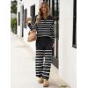 imageANRABESS Women 2 Piece Outfits Oversized Loose Waffle Knit Sweater Set 2025 Fall Trendy Matching Lounge Sets Cozy ClothesStripes Black