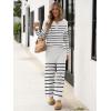 imageANRABESS Women 2 Piece Outfits Oversized Loose Waffle Knit Sweater Set 2025 Fall Trendy Matching Lounge Sets Cozy ClothesStripes White