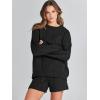 imageANRABESS Women 2 Piece Outfits Sweater Lounge Loungewear Sets 2025 Winter Cable Knit Oversized Sweaters Shorts Matching SetsBlack