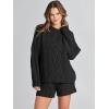 imageANRABESS Women 2 Piece Outfits Sweater Lounge Loungewear Sets 2025 Winter Cable Knit Oversized Sweaters Shorts Matching SetsBlack