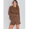imageANRABESS Women 2 Piece Outfits Sweater Lounge Loungewear Sets 2025 Winter Cable Knit Oversized Sweaters Shorts Matching SetsCoffee