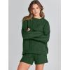 imageANRABESS Women 2 Piece Outfits Sweater Lounge Loungewear Sets 2025 Winter Cable Knit Oversized Sweaters Shorts Matching SetsDeep Green