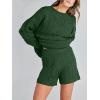 imageANRABESS Women 2 Piece Outfits Sweater Lounge Loungewear Sets 2025 Winter Cable Knit Oversized Sweaters Shorts Matching SetsDeep Green
